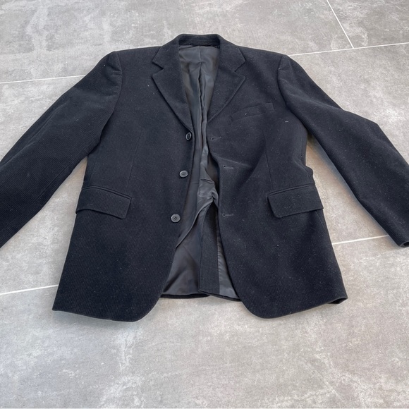 We Black Velvet Blazer Men's Size M Slim Fit 46” Chest Cotton Lined - Picture 6 of 16